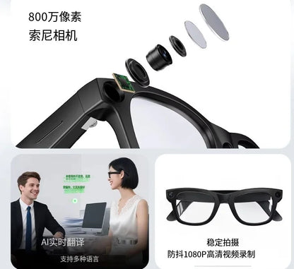 New E02 Meta Smart Glasses with Camera 800W WIFI Transfer Gesture Control ChatGPT Men Women Outdoor AI Smart Glasses