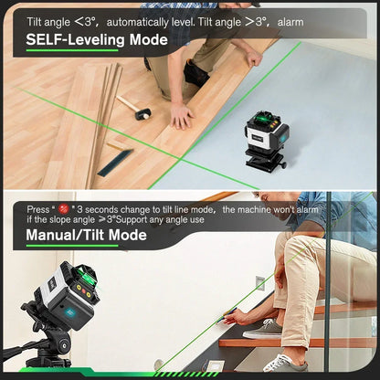 HGLINE Professional 16 Lines Laser Level With APP Remote Control Selfleveling 360° Horizontal And Vertical Laser Level