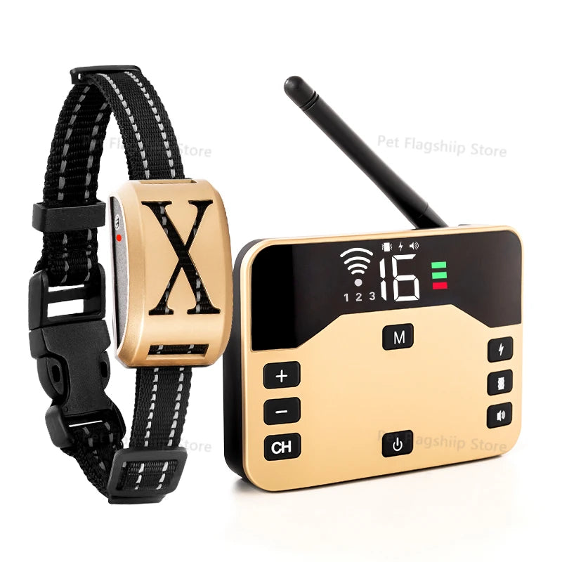 2 In 1 Electric Pet Wireless Fence Dog Training Collar Anti Runaway Up to 3 Dogs Outdoor Pet Containment Rechargeable System