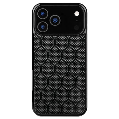 Shockproof Armor Cover - Carbon Fiber Magnetic Case With Honeycomb Block Texture for iPhone 11 12 13 14 15 16 17 Air Pro Max