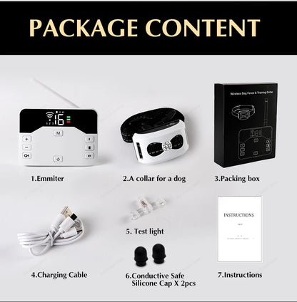 2 In 1 Electric Pet Wireless Fence Dog Training Collar Anti Runaway Up to 3 Dogs Outdoor Pet Containment Rechargeable System