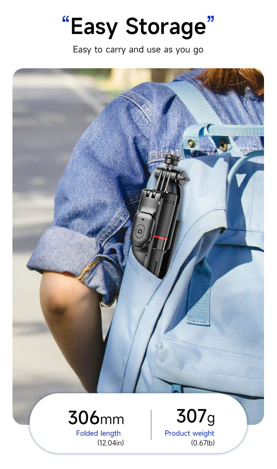 MEUYAG Trípode para palo selfie con luz de relleno monopié de 1708 mm de largo, control remoto Bluetooth, 360 °   Rotación, Interfaz 1/4, para teléfono móvil