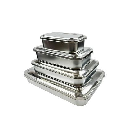 Bandeja Dental con tapa, caja de desinfección de acero inoxidable, caja de almacenamiento de instrumentos médicos quirúrgicos para odontología, contenedor de esterilización