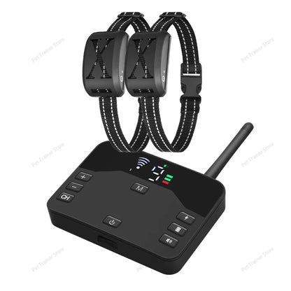 2 In 1 Electric Pet Wireless Fence Dog Training Collar Anti Runaway Up to 3 Dogs Outdoor Pet Containment Rechargeable System