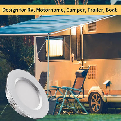 RV Interior Camper Reading Roof Lights 12V Recessed LED Ceiling Lights Panel Motorhome RV Ceiling Lamps Caravan Boat Downlights