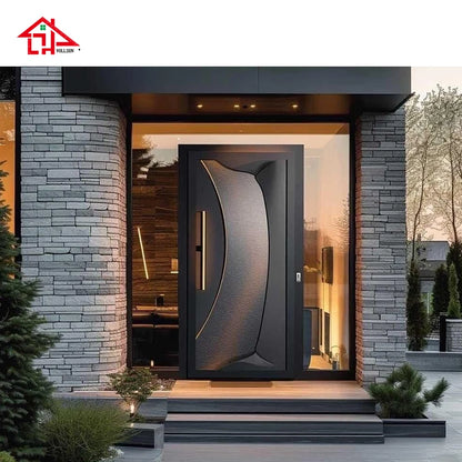 Modern Luxury Custom Aluminum Pivot Front Door, High-Security Exterior Entry Door for Villa aluminum entrance door