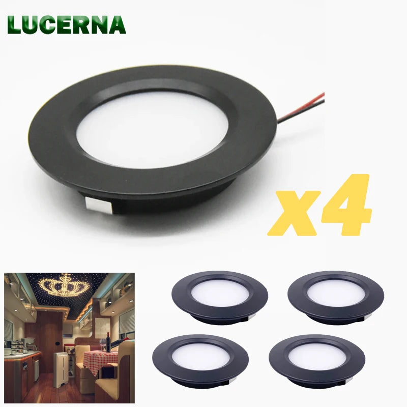 RV Interior Camper Reading Roof Lights 12V Recessed LED Ceiling Lights Panel Motorhome RV Ceiling Lamps Caravan Boat Downlights