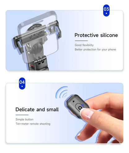 MEUYAG Trípode para palo selfie con luz de relleno monopié de 1708 mm de largo, control remoto Bluetooth, 360 °   Rotación, Interfaz 1/4, para teléfono móvil