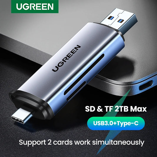 UGREEN Card Reader USB3.0&amp;USB C to SD MicroSD TF Thunderbolt 3 for PC Laptop Accessories Smart Memory Cardreader SD Card Adapter