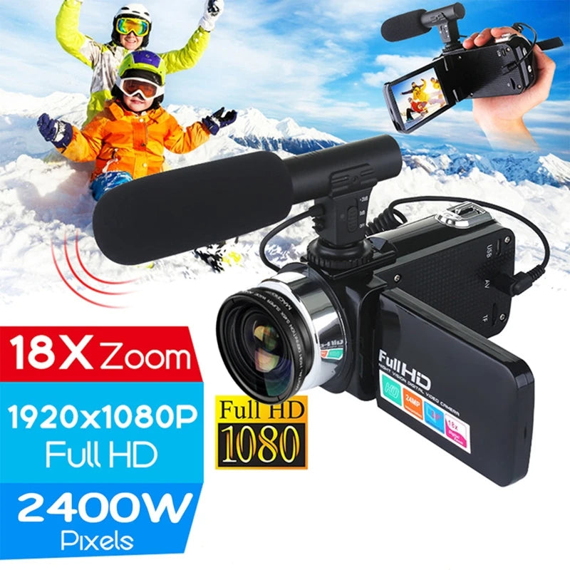 Digital Cameras HD Digital Video Camera 18x Digital Zoom Camera 24 MP 3 Inch LCD Screen  High-Definition PC Cameras Functional
