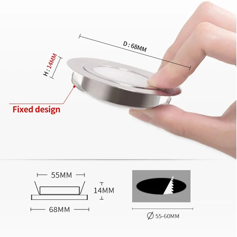 RV Interior Camper Reading Roof Lights 12V Recessed LED Ceiling Lights Panel Motorhome RV Ceiling Lamps Caravan Boat Downlights