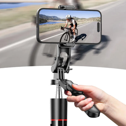 MEUYAG Trípode para palo selfie con luz de relleno monopié de 1708 mm de largo, control remoto Bluetooth, 360 °   Rotación, Interfaz 1/4, para teléfono móvil