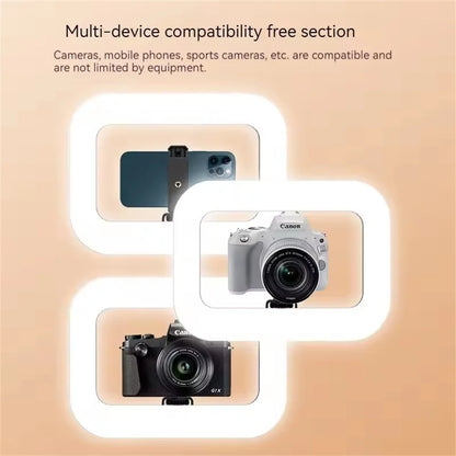 Roreta Handheld LED Ring Light Rechargeable Portable Selfie Fill Light for Mobile Phone Live Broadcast Photography Desktop Rabbit Cage