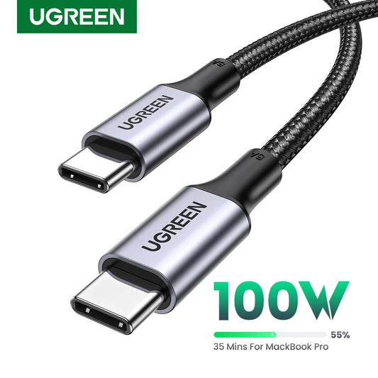 UGREEN 100W USB Type C To USB C Cable For MacBook iPhone17 16 iPad Samsung Xiaomi PD Fast Charging Charger Cord 5A E-Marker Chip