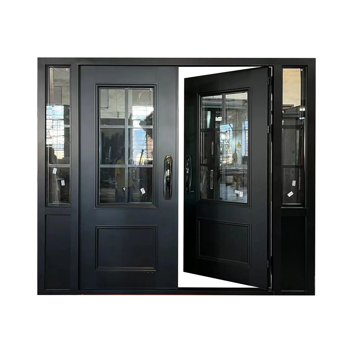 Customized door service, Heavy Duty Theft Proof Waterproof Main Double iron Door Designs For Houses Double Front Doors