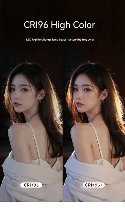 Roreta Handheld LED Ring Light Rechargeable Portable Selfie Fill Light for Mobile Phone Live Broadcast Photography Desktop Rabbit Cage