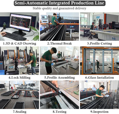 Modern Aluminum Front Door with Frosted Glass, High-Security Exterior Entry Door, Custom Design for Residential Villa