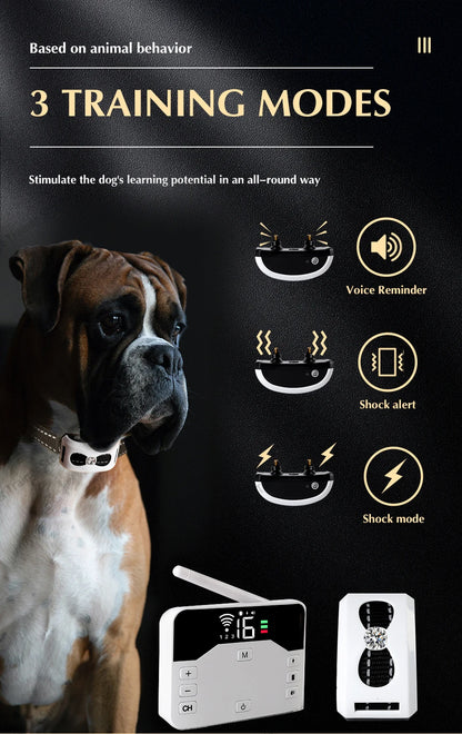 2 In 1 Electric Pet Wireless Fence Dog Training Collar Anti Runaway Up to 3 Dogs Outdoor Pet Containment Rechargeable System
